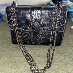 Black Snakeskin Crossbody